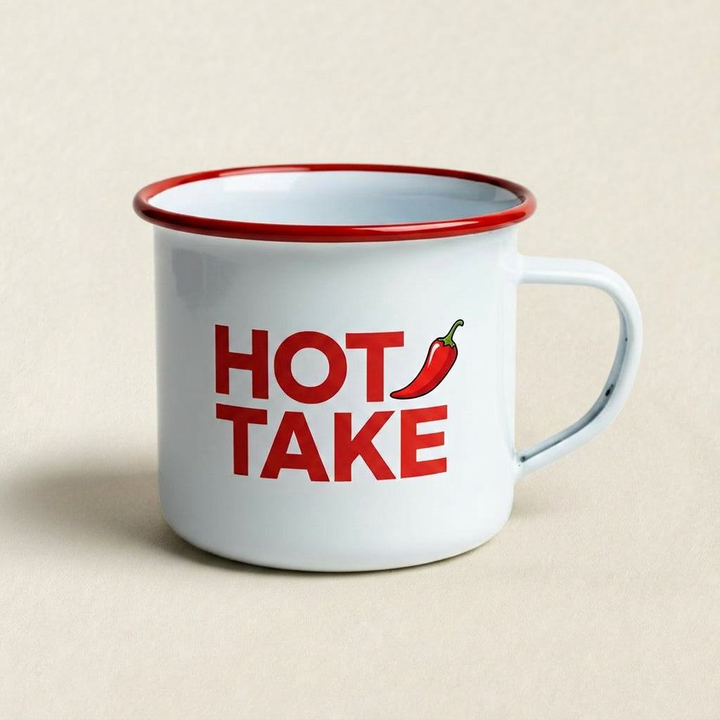 Hot Take enamel mug