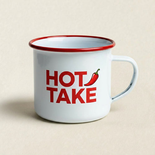 Hot Take enamel mug