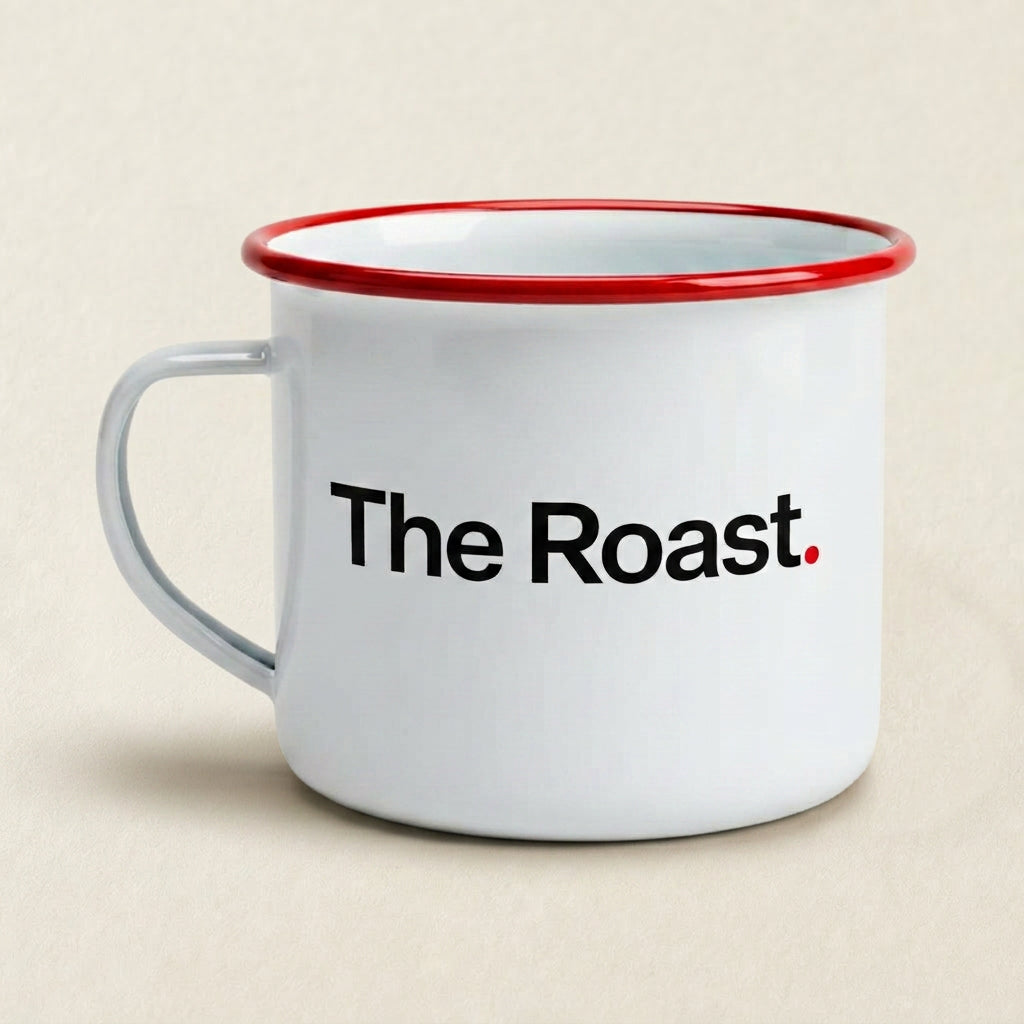 The Roast enamel mug